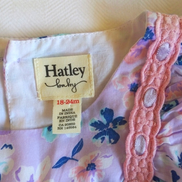 NEW hatley soft spring floral ruffle dress with diaper cover 18-24 months baby - Picture 3 of 9